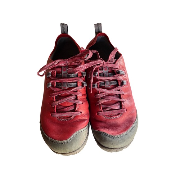 Merrell Shoes - Merrell Mighty Glove Scarlet Red Leather Barefoot Sneakers J68394 Womens 9